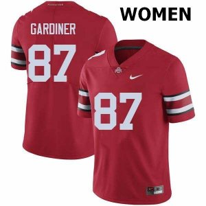 NCAA Ohio State Buckeyes Women's #87 Ellijah Gardiner Red Nike Football College Jersey UZB6245SE